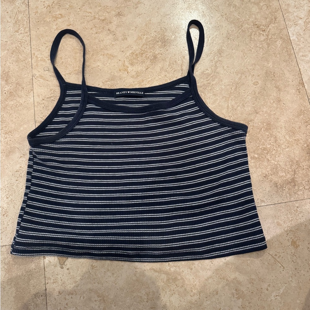 Brandy Melville Black and White Striped Camisole
